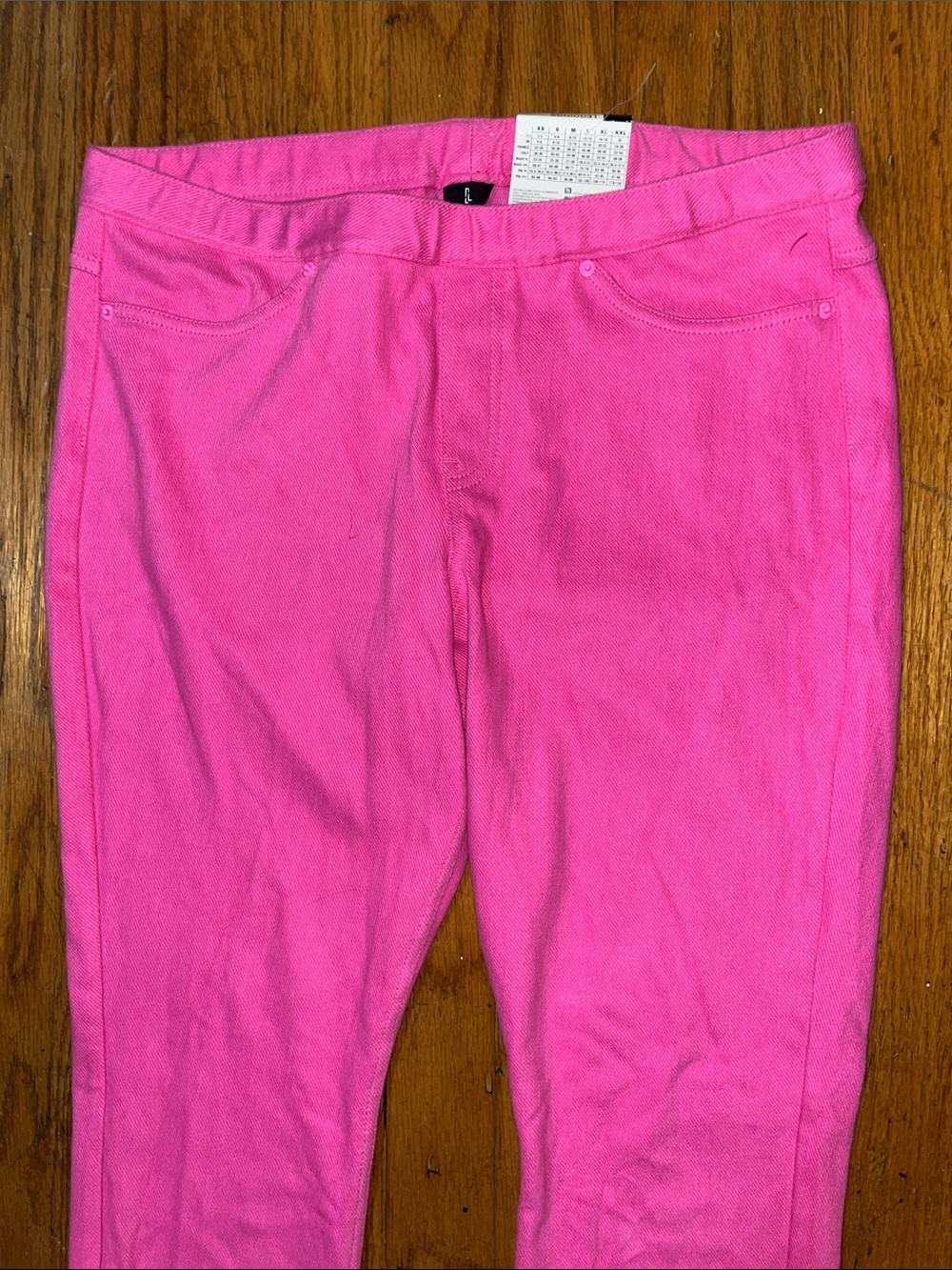 NWT Hue Bright Pink Denim Leggings Size Large - Picture 4 of 7